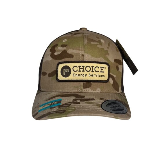 Yupoong 1St Choice Energy Services Arid Snapback Trucker Hat Mesh Brown Camo OS - Picture 1 of 10